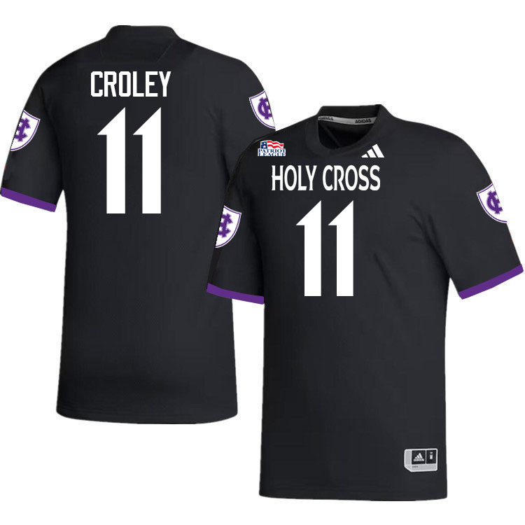 Holy Cross Crusaders #11 Lathan Croley College Football Jerseys,Uniforms-Black